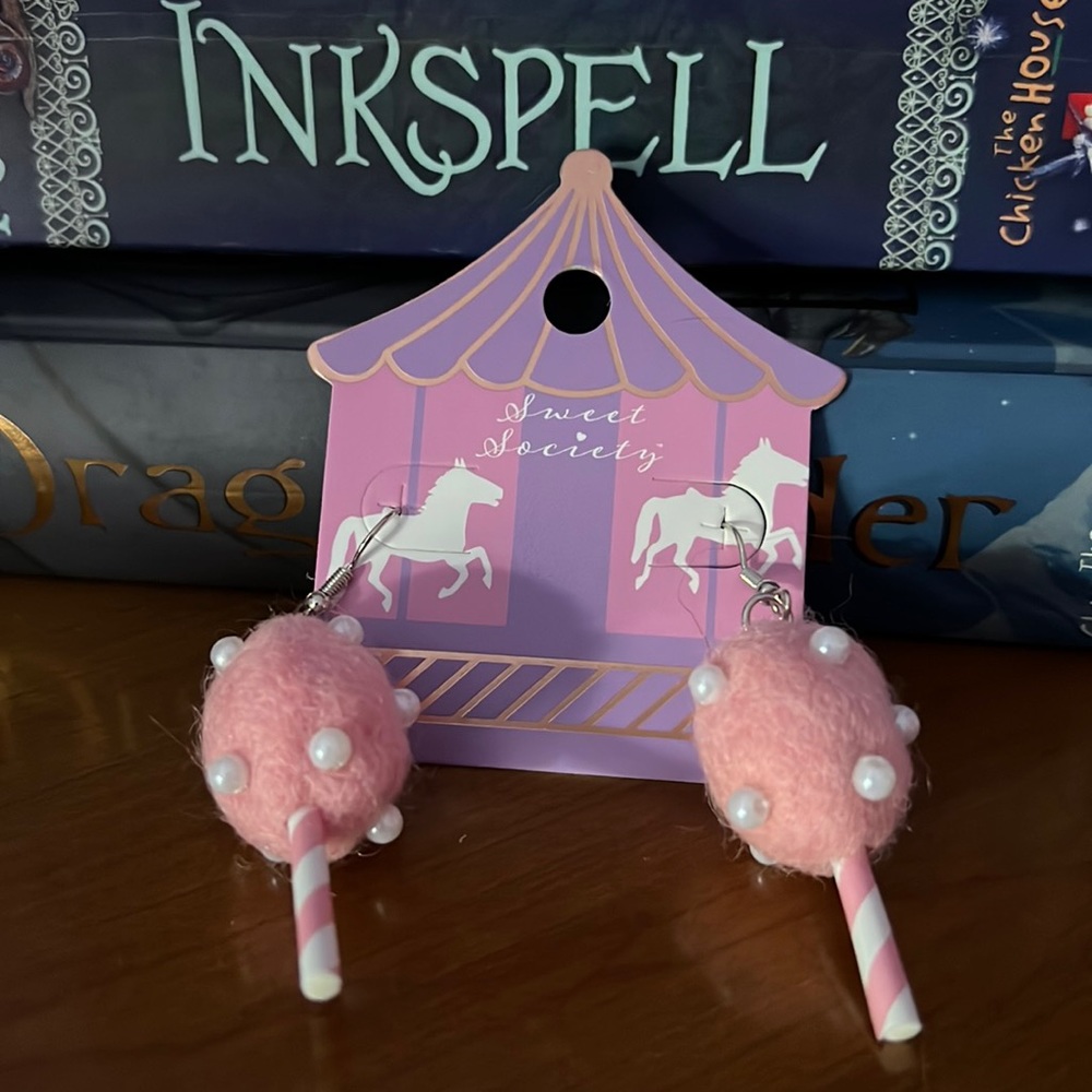 SWEET SOCIETY 🍭 Cotton Candy Dangle Earrings, with beads, nickel free posts